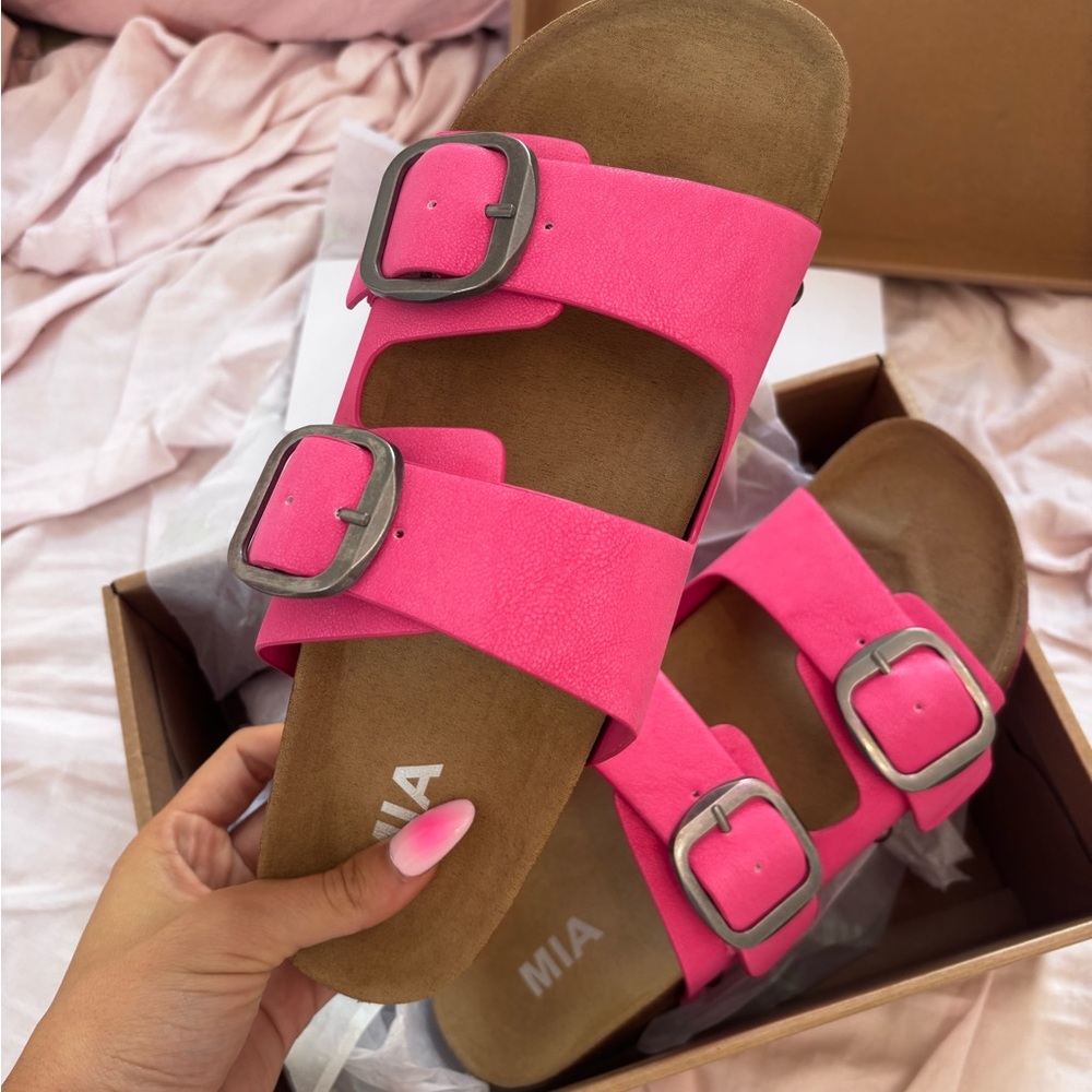 MIA Pink Sandals with Adjustable Straps